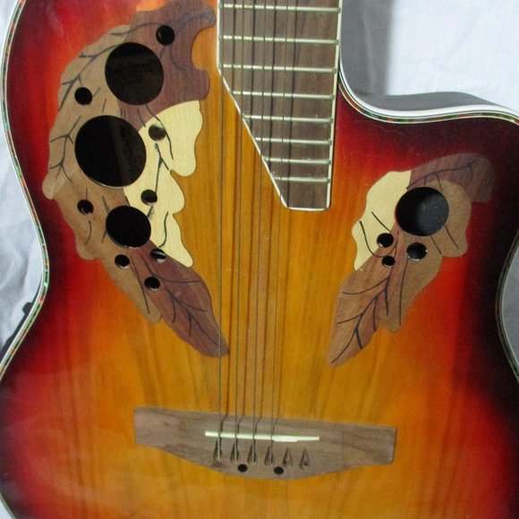 Santana Other - SANTANA Leaf 6 String ABALONE Electric Guitar Wood Rock Band Rhythm Instrument